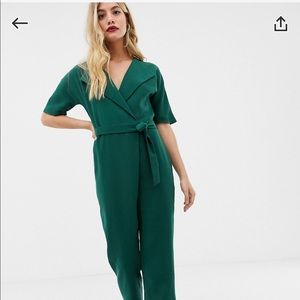 NWT Asos wrap green jumpsuit
